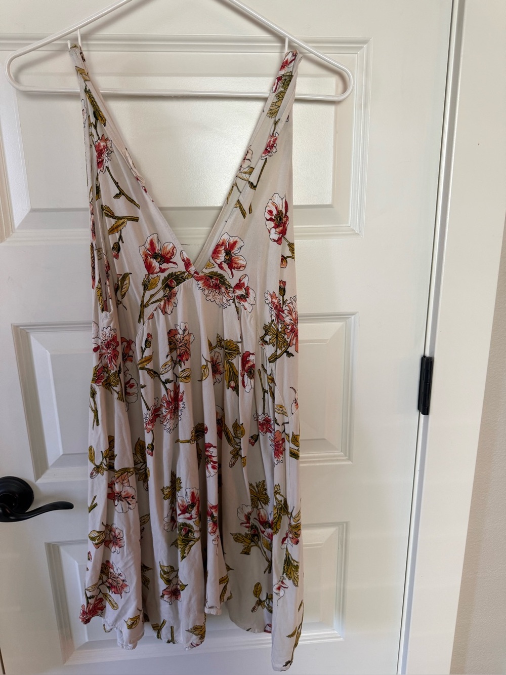 Light Floral Spaghetti Strap Sundress - Pink & Olive Floral